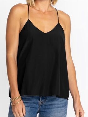 Johnny Was Black V Neck Edie Cami Top